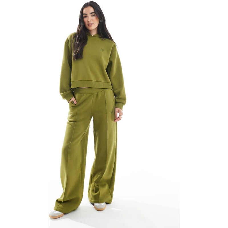 Miss Selfridge wide leg jogger co-ord in olive-Green