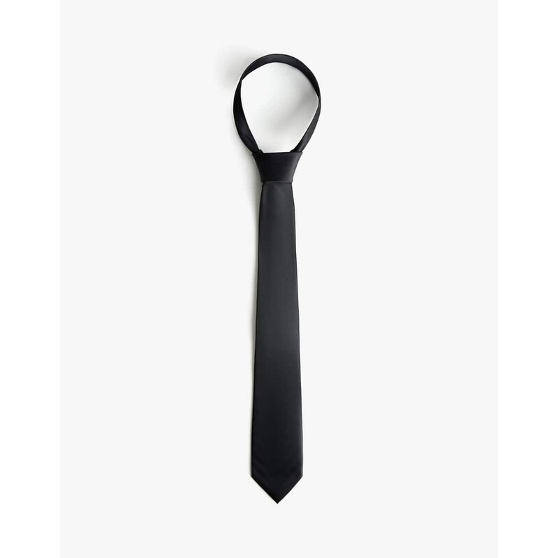 Bershka Plain tie in black