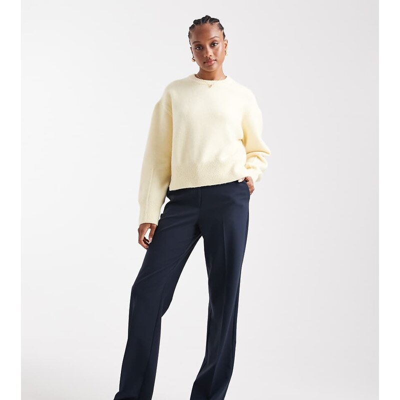 ASOS DESIGN Tall tailored slim straight trousers in navy 110049774