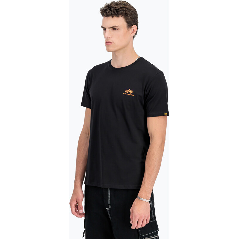 Pánské tričko Alpha Industries Basic Small Logo black/neon