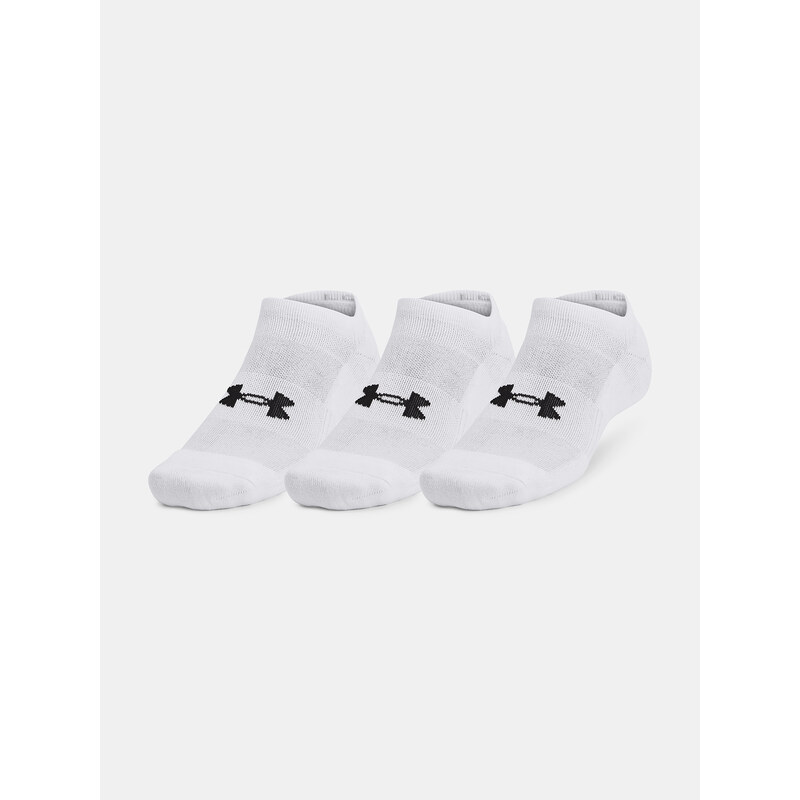 Unisexové ponožky Under Armour Unisex UA TC 3pk No Show-WHT -