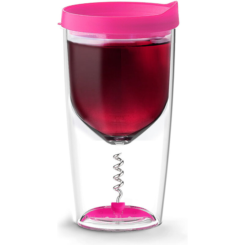 Asobu Termoska na víno s vývrtkou Vino Opener Pink