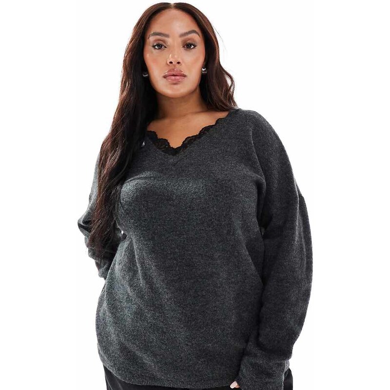 ONLY Curve reversible jumper in dark grey 108189919