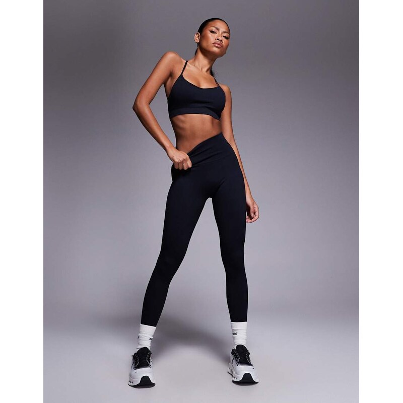 4505 seamless baby rib high waist gym leggings in black 110835000