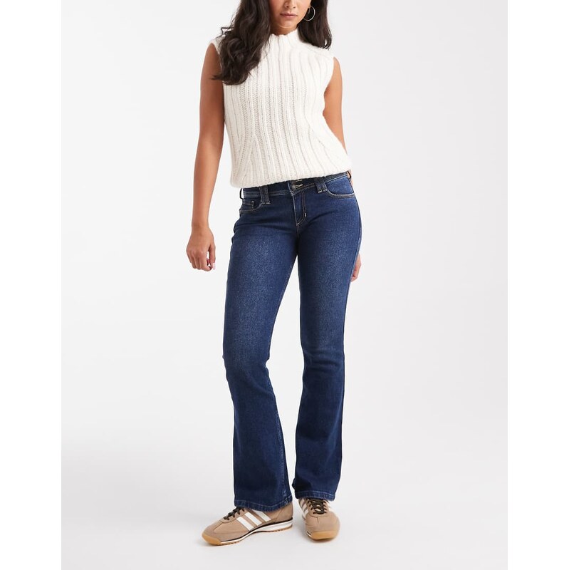 Hollister low rise bootcut jeans in dark blue wash 108187409