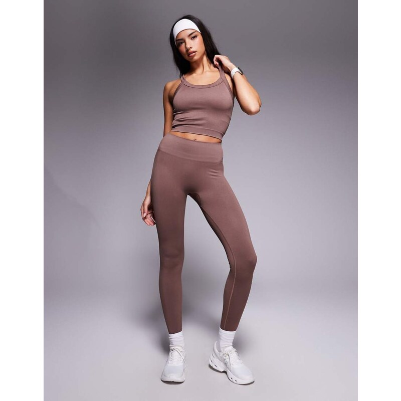 4505 sculpting seamless high waist gym legging in milk chocolate-Brown 108189977