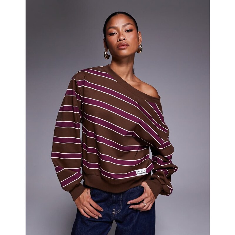 ASOS Weekend Collective Weekend Collective off shoulder sweatshirt in 108190111
