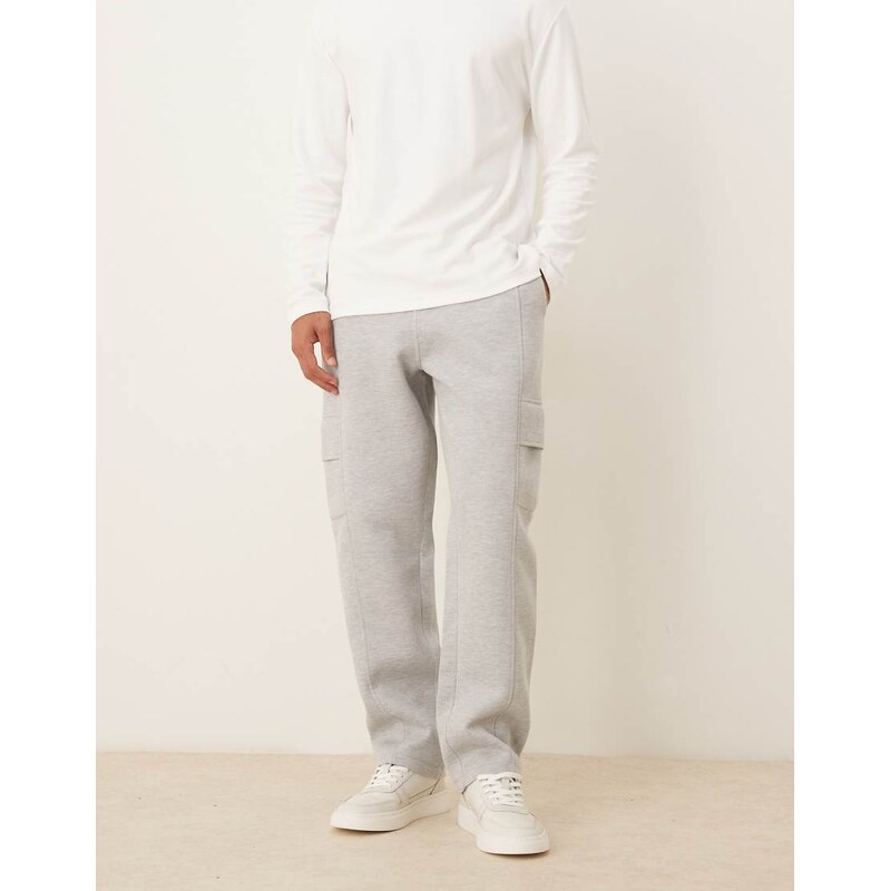 ASOS DESIGN heavyweight straight cargo jogger in scuba-style