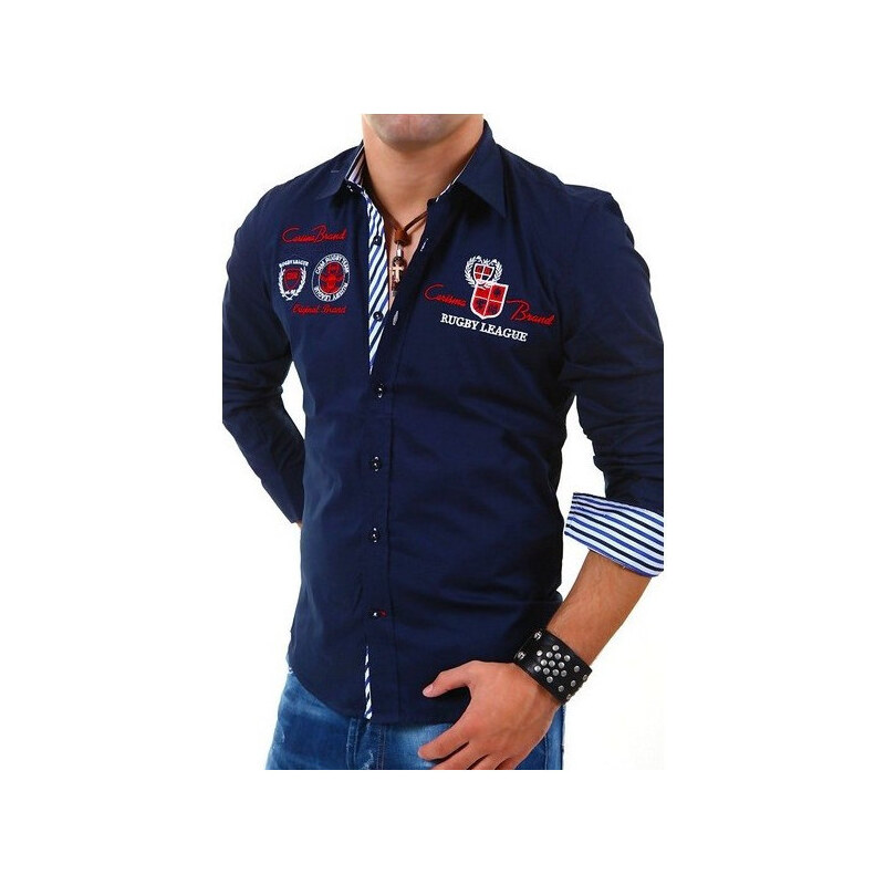 CARISMA košile pánská 8004 dlouhý rukáv slim fit tmavě modrá