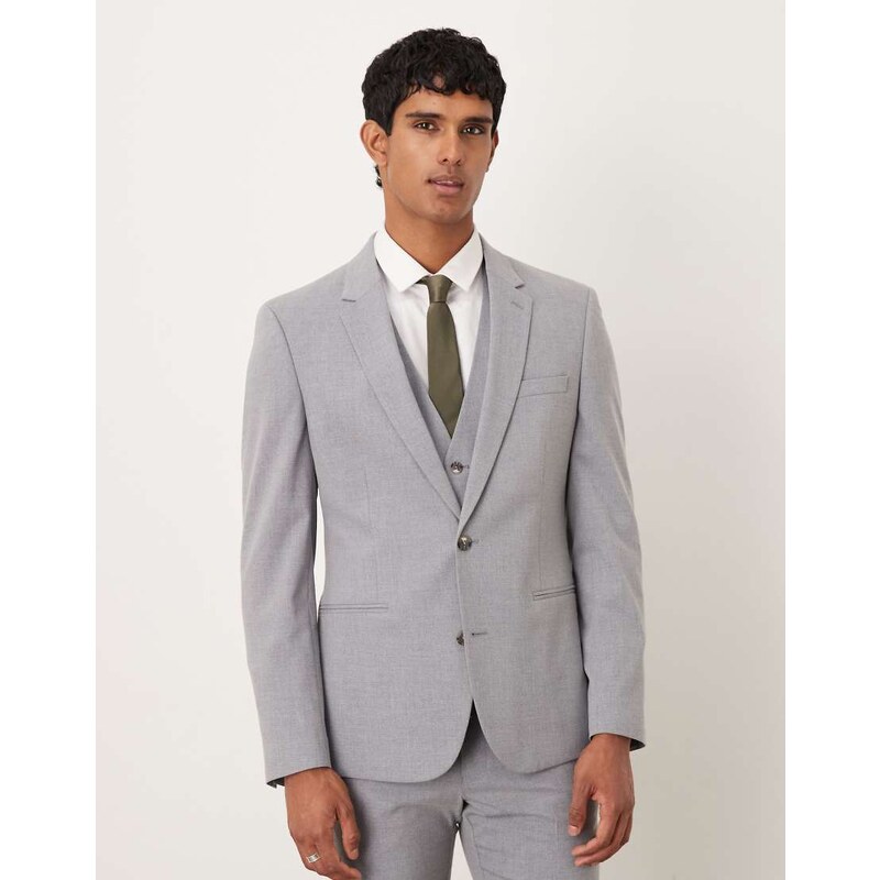 ASOS DESIGN skinny suit jacket in grey