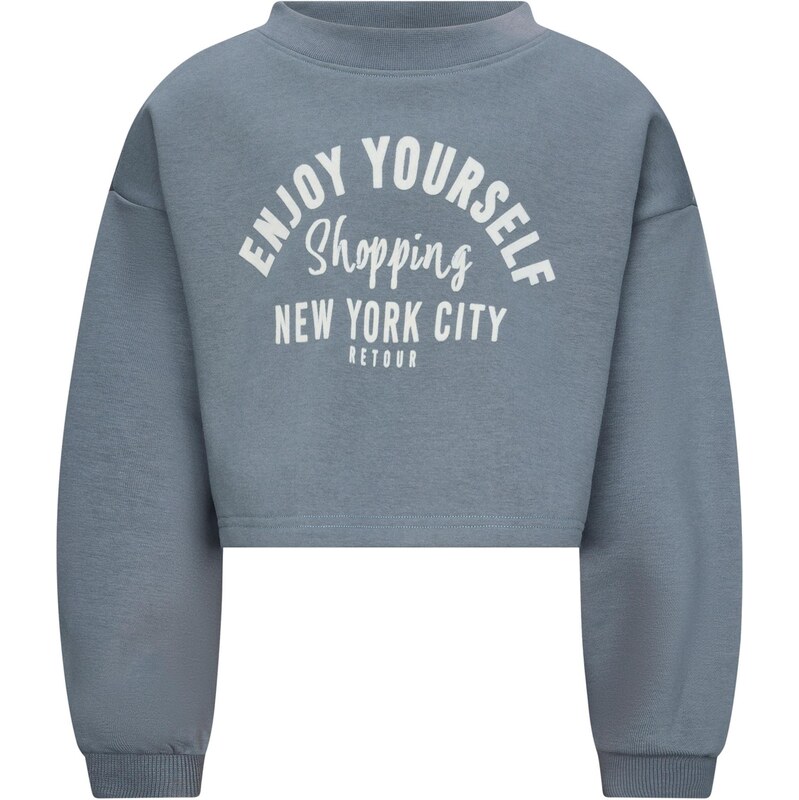 Retour Jeans Mikina Puck kouřově šedá / bílá