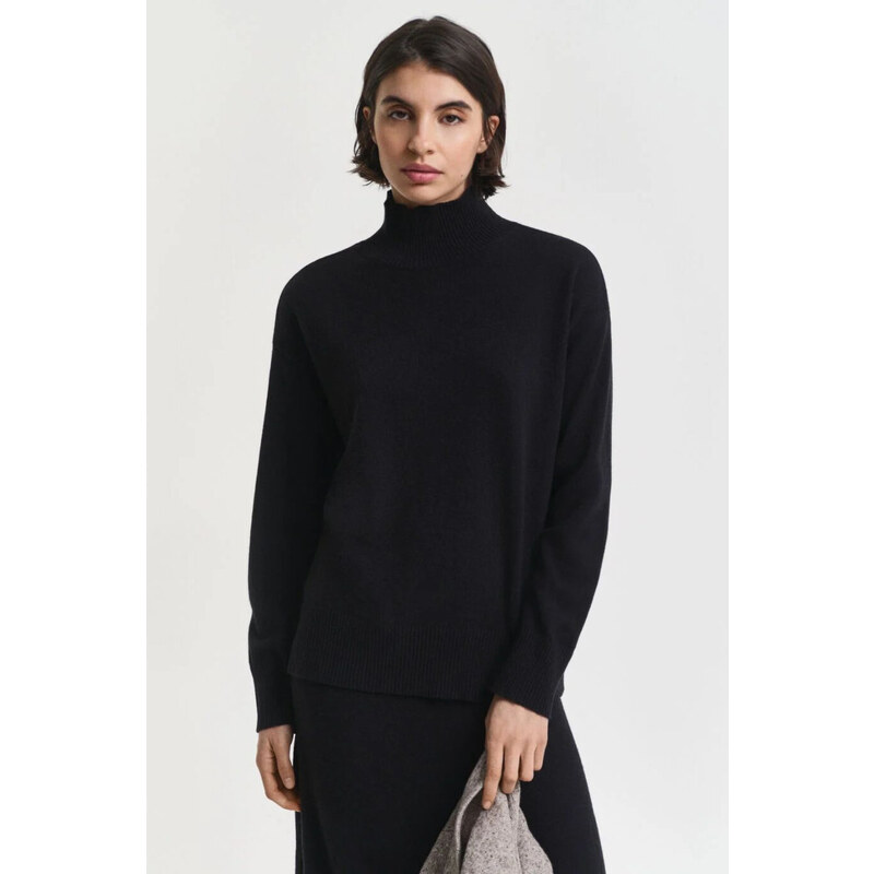 ROLÁK GANT SUPERFINE LAMBSWOOL MOCK NECK BLACK 107925392