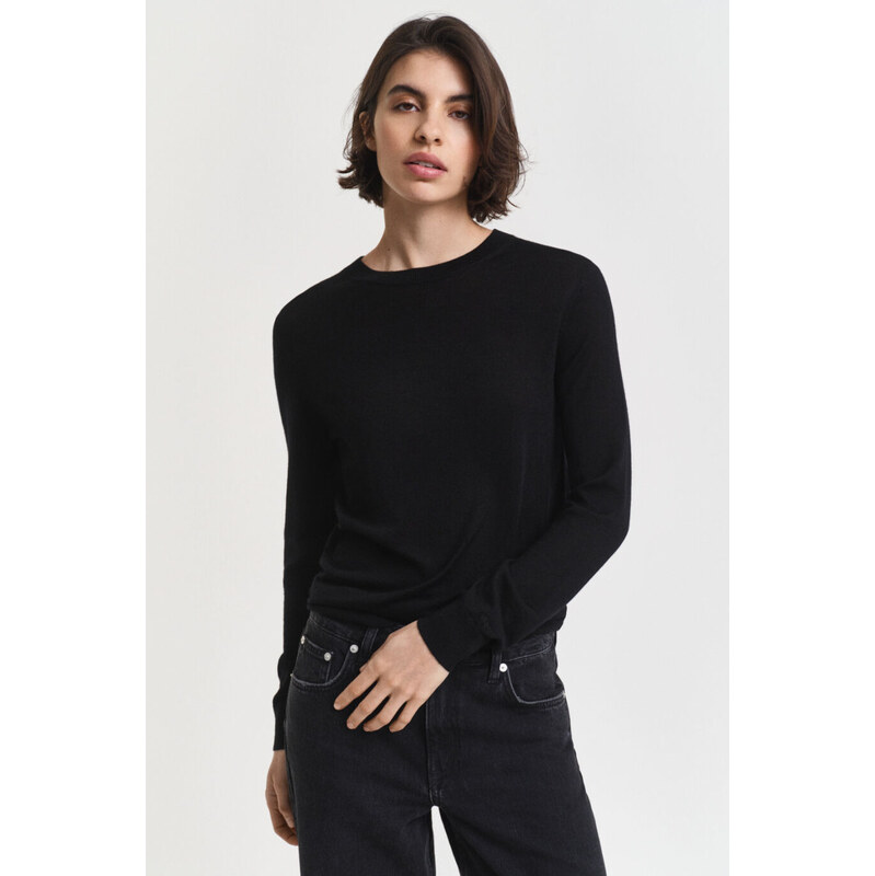 SVETR GANT FINE MERINO C-NECK BLACK 108188691