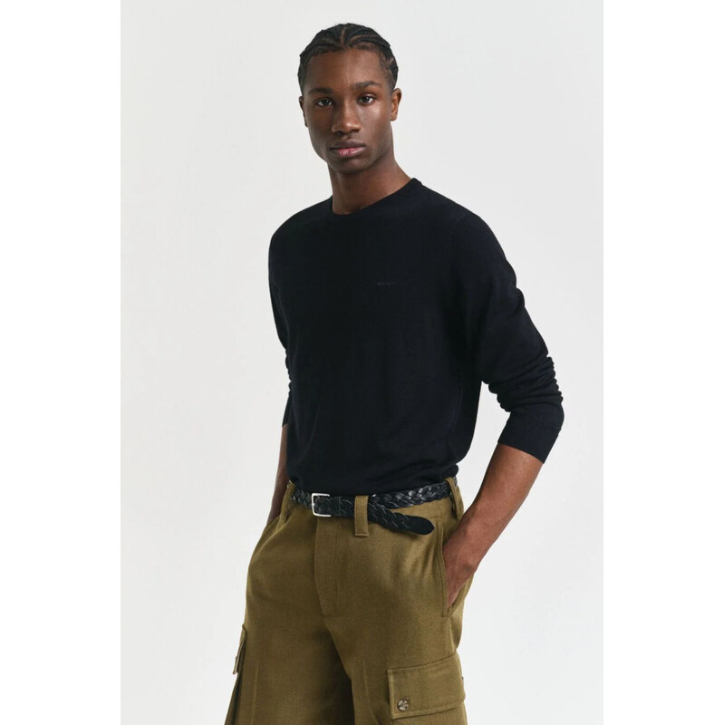 SVETR GANT EXTRAFINE MERINO WOOL C-NECK BLACK
