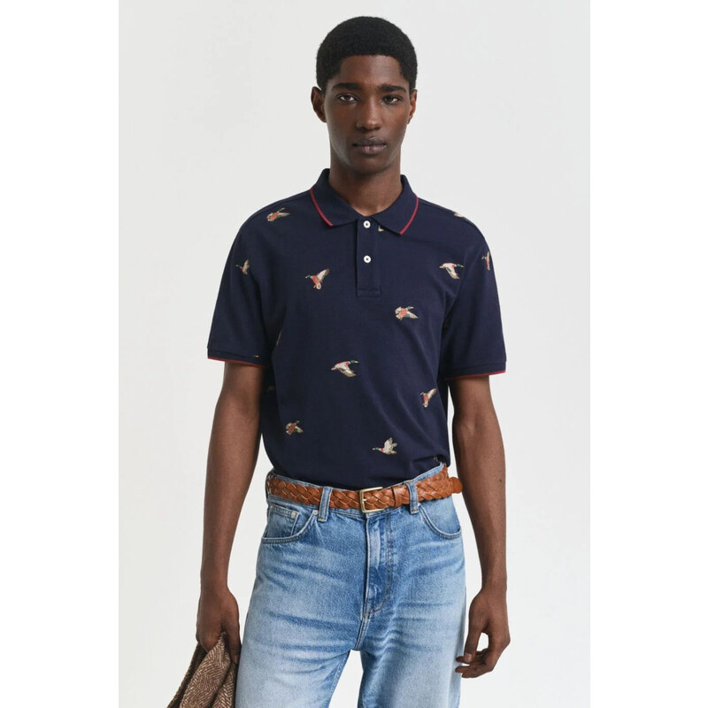 POLOKOŠILE GANT EMBROIDERED SS POLO EVENING BLUE