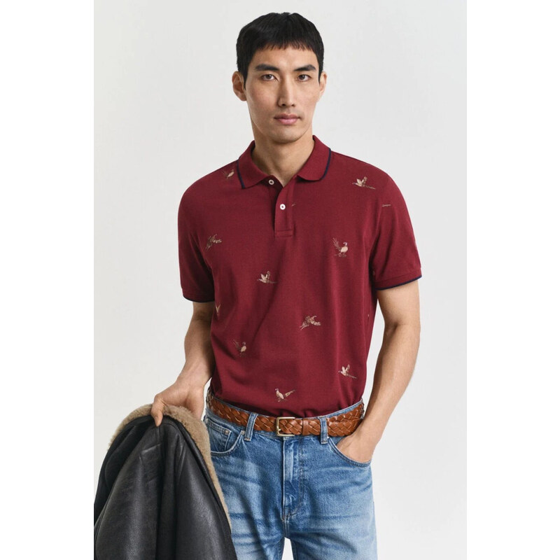 POLOKOŠILE GANT EMBROIDERED SS POLO PLUMPED RED