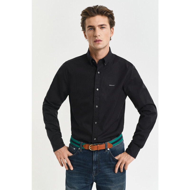 KOŠILE GANT SLIM PINPOINT OXFORD SHIRT BLACK