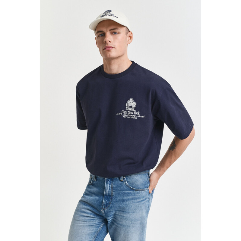 TRIČKO GANT GRAPHIC T-SHIRT EVENING BLUE