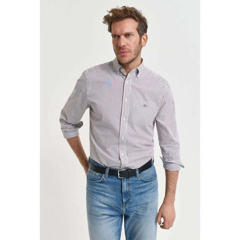 KOŠILE GANT REG CLASSIC POPLIN STRIPE PLUMPED RED