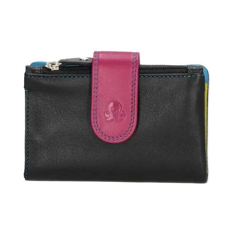 Dámská kožená peněženka Happy Wallet 188211 černá s růžovou | 107878612