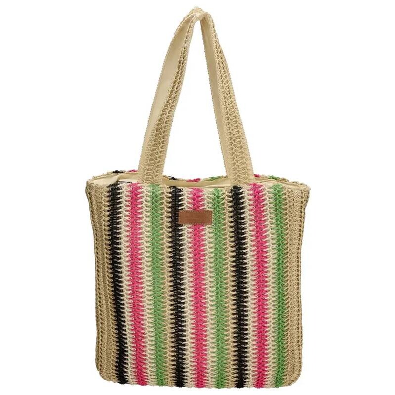 Dámská proutěná shopper kabelka proužky - PE-Florence Natural