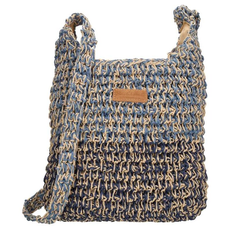 Dámská crossbody proutěná kabelka modrá - PE-Florence Natural life 107878850