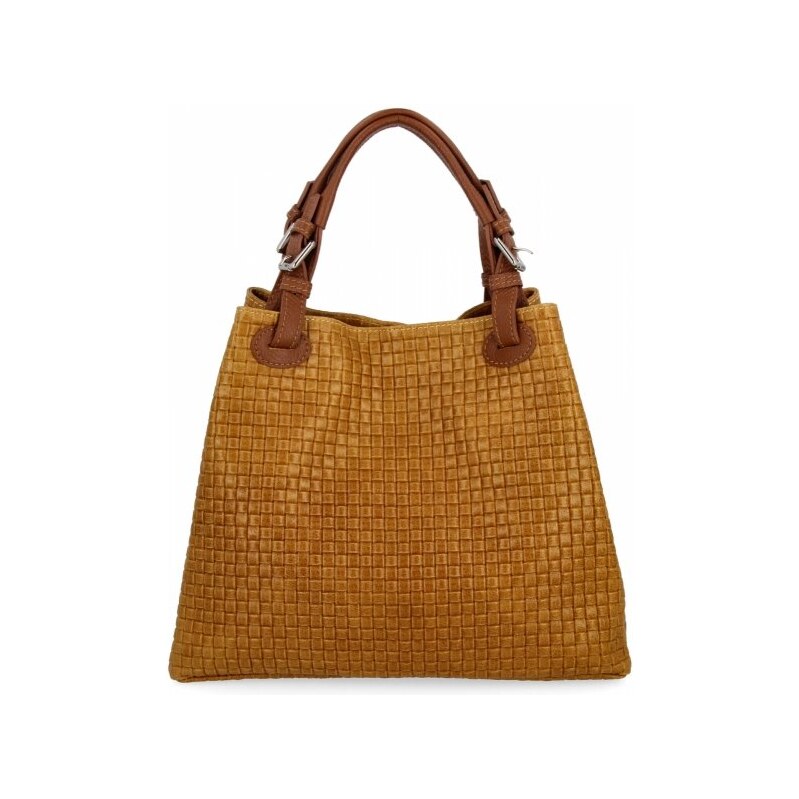 Kožené kabelka shopper bag Vittoria Gotti hořčicová 2269-Jmu 114499254