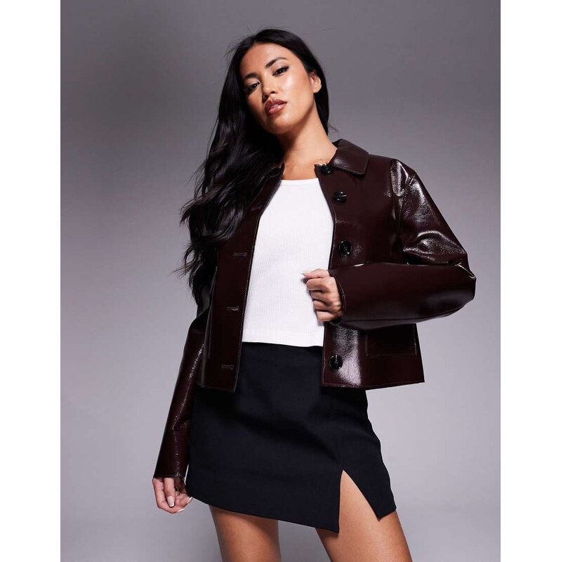 River Island notch front mini skort in black 108190031