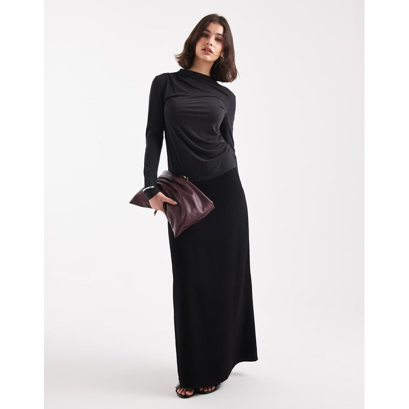 ONLY ruched top in charcoal grey