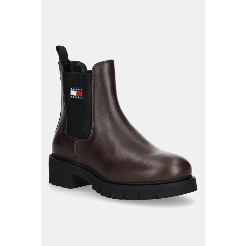 Tommy Jeans Boty s gumou Tommy Jeans TJW CHELSEA LEATHER BOOT