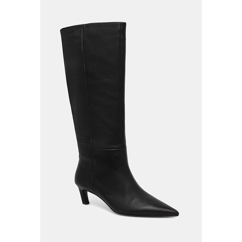 Calvin Klein Kožené kozačky Calvin Klein ESS KITTEN HEEL LONG