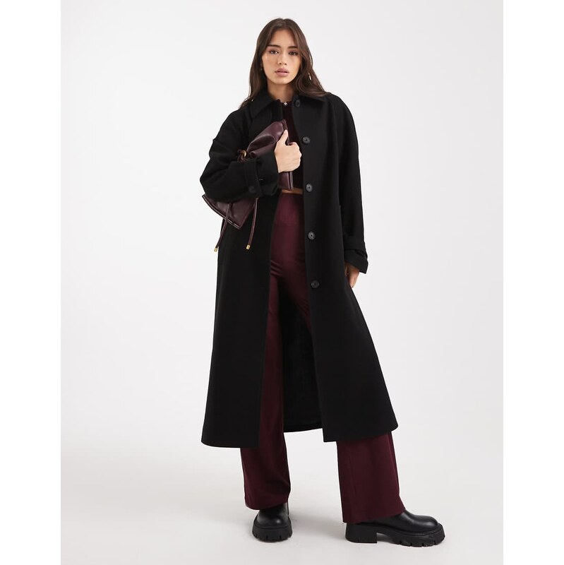 ASOS DESIGN longline car coat in black
