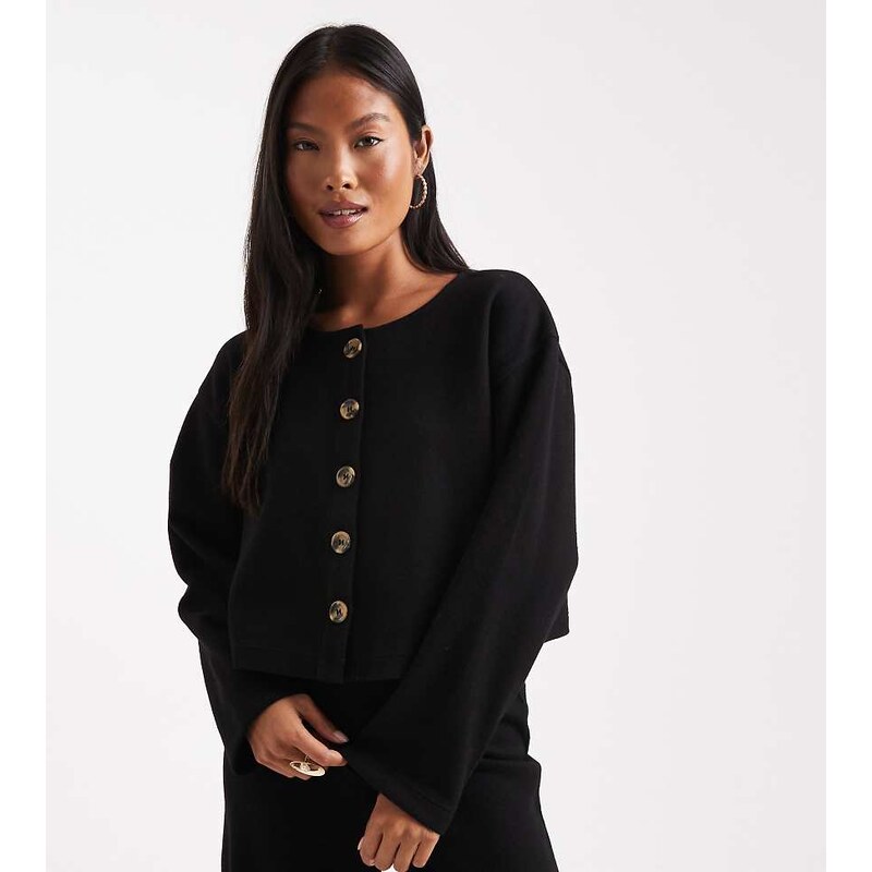 Miss Selfridge petite super soft cardigan co-ord in black 108209033