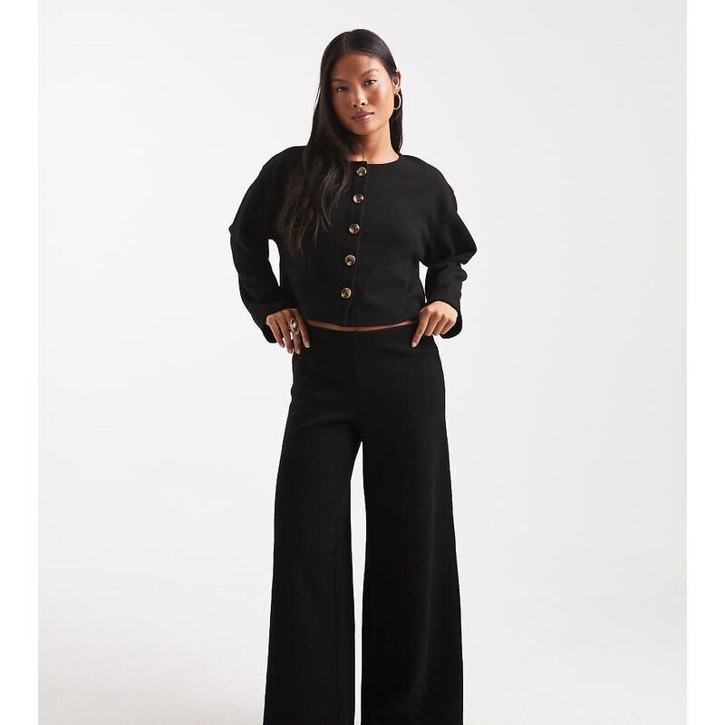 Miss Selfridge petite super soft trouser co-ord in black 108758648