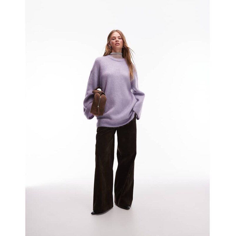 & Other Stories mohair and wool oversized jumper in dark lilac