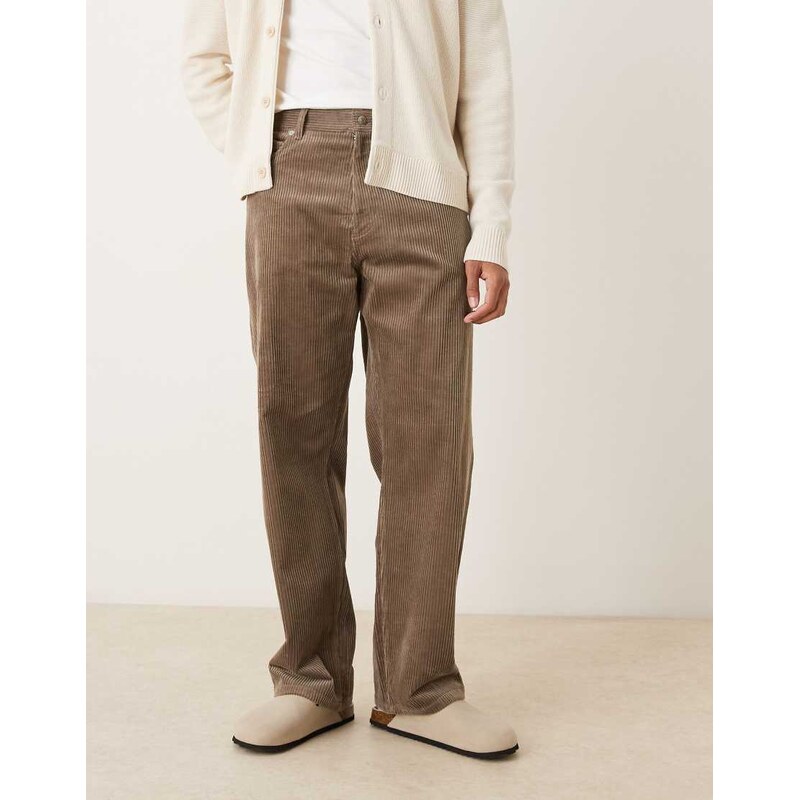 ARKET cord loose fit trousers in mole brown