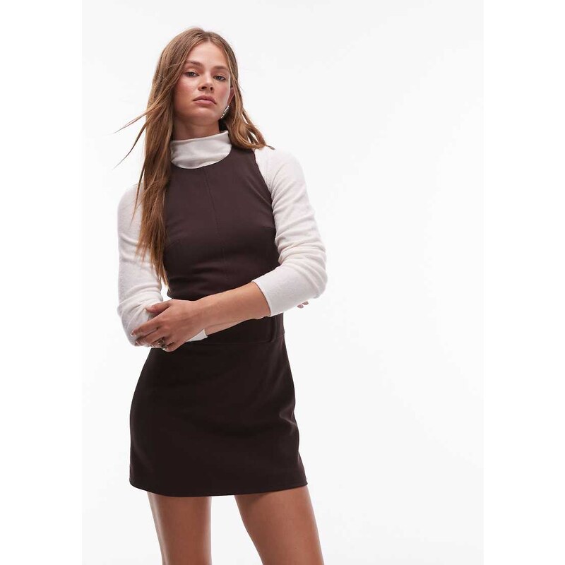 & Other Stories mini pinafore dress in brown