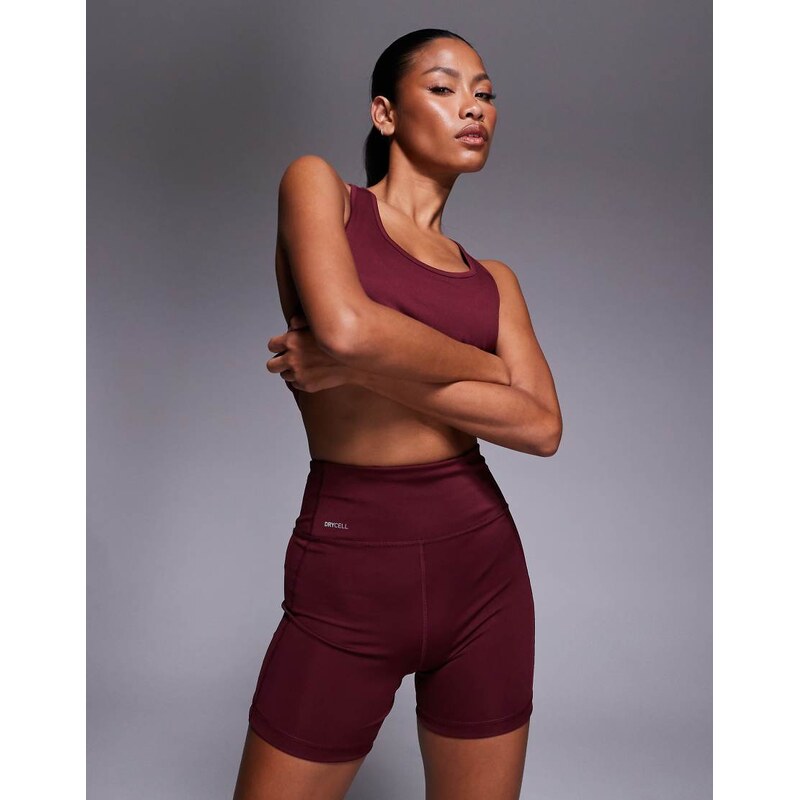 Puma Tad Essential HW 5 training legging shorts in burgundy-Red 108209302