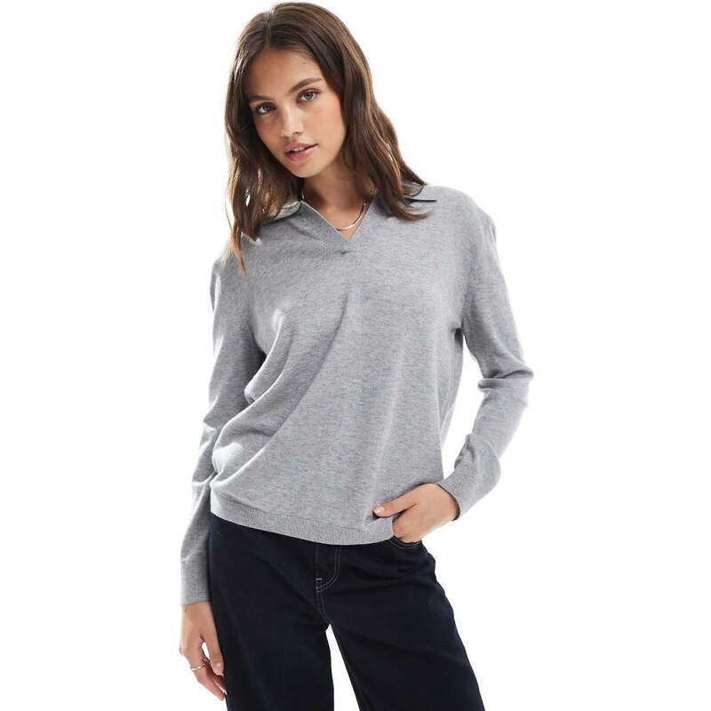 ONLY knitted polo in grey