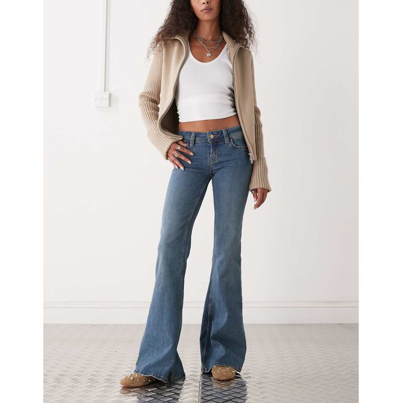 Cheap Monday flare low stretch jeans in blue 108201772