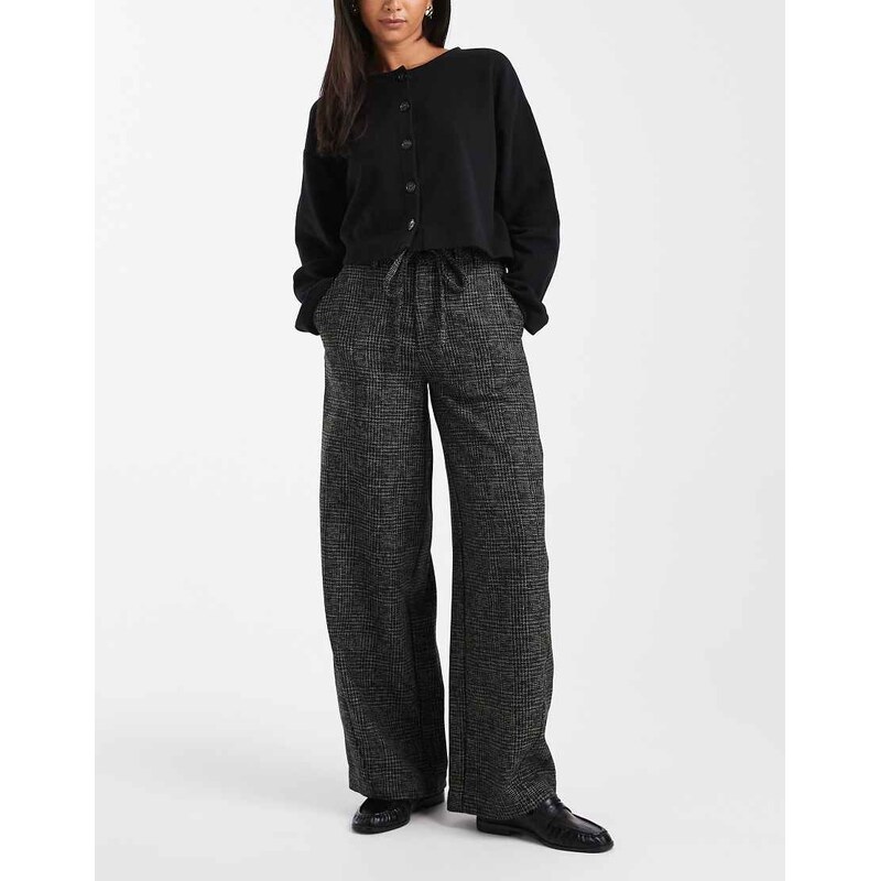 ASOS DESIGN barrel leg trousers with seam detail in textured