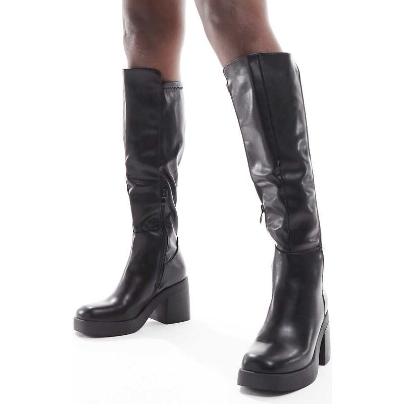 SEQWL Audi chunky knee high boots in black 108736040