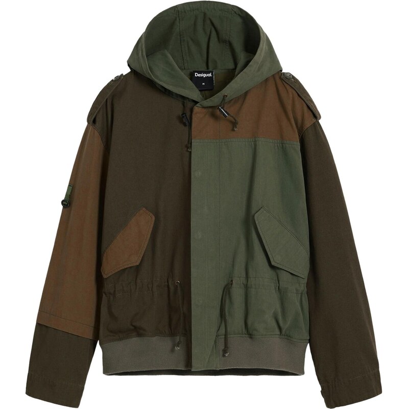 Desigual Přechodná bunda hnědá / světle hnědá / khaki