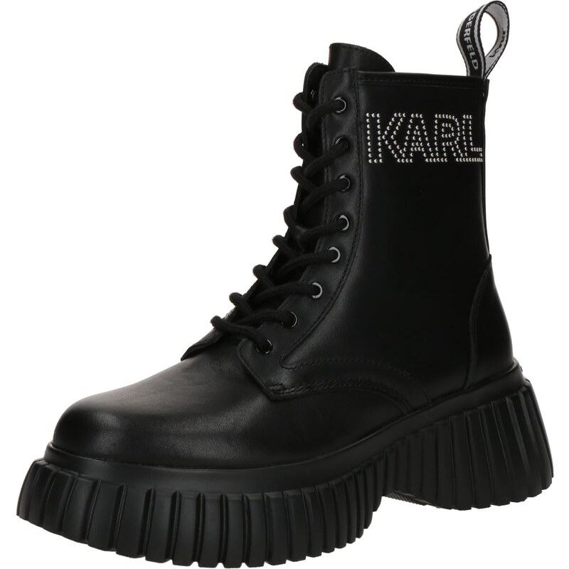 Karl Lagerfeld Šněrovací kozačky černá