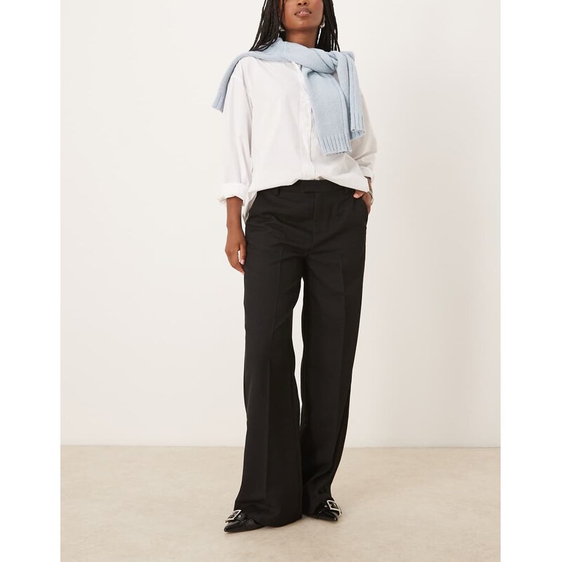 Gina Tricot tailored wide leg trousers in black 115092782