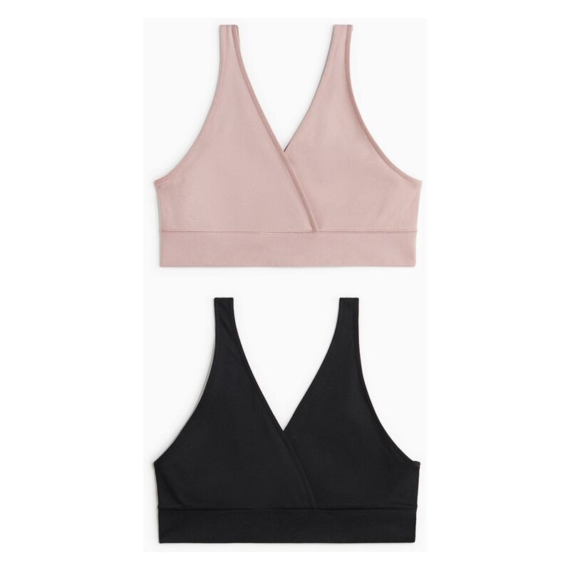 H&M - MAMA Bezešvá podprsenka na kojení 2 kusy - růžová 108209347