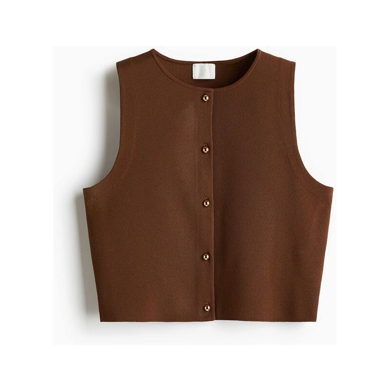 H&M - Pletená vesta - Hnědá