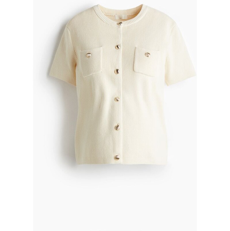 H&M - MAMA Propínací top z jemného úpletu - Krémová