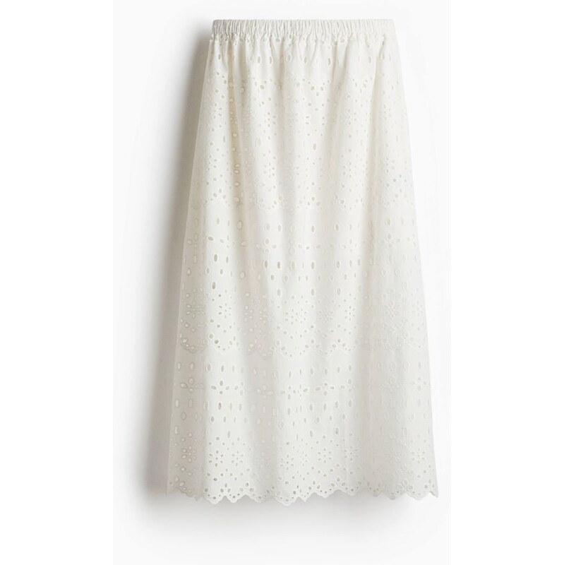 H&M - Sukně s madeirou - Bílá