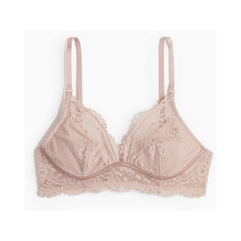 H&M - MAMA Krajková podprsenka na kojení - růžová 108210058